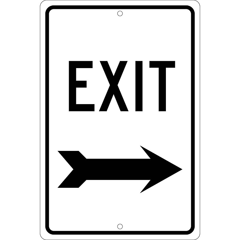 National Marker Reflective "Exit Right" Regulatory Traffic Sign, 18" x 12", Aluminum (TM80H) image 1