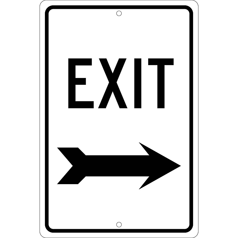National Marker Reflective "Exit Right" Regulatory Traffic Sign, 18" x 12", Aluminum (TM80K) image 1