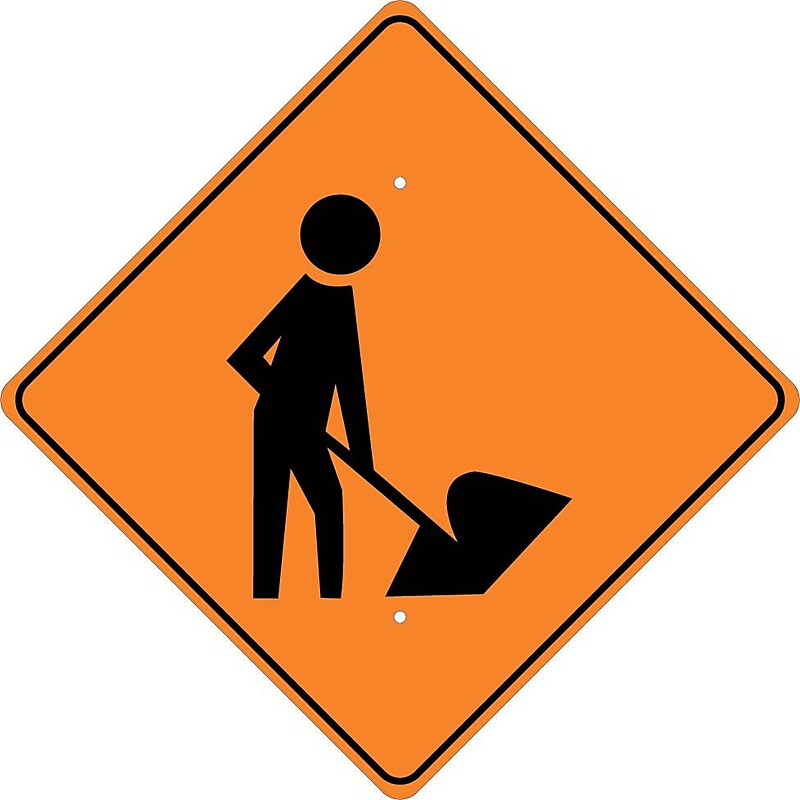 National Marker Reflective Temporary Traffic Control Sign, 24" x 24", Aluminum (TM114K) image 1