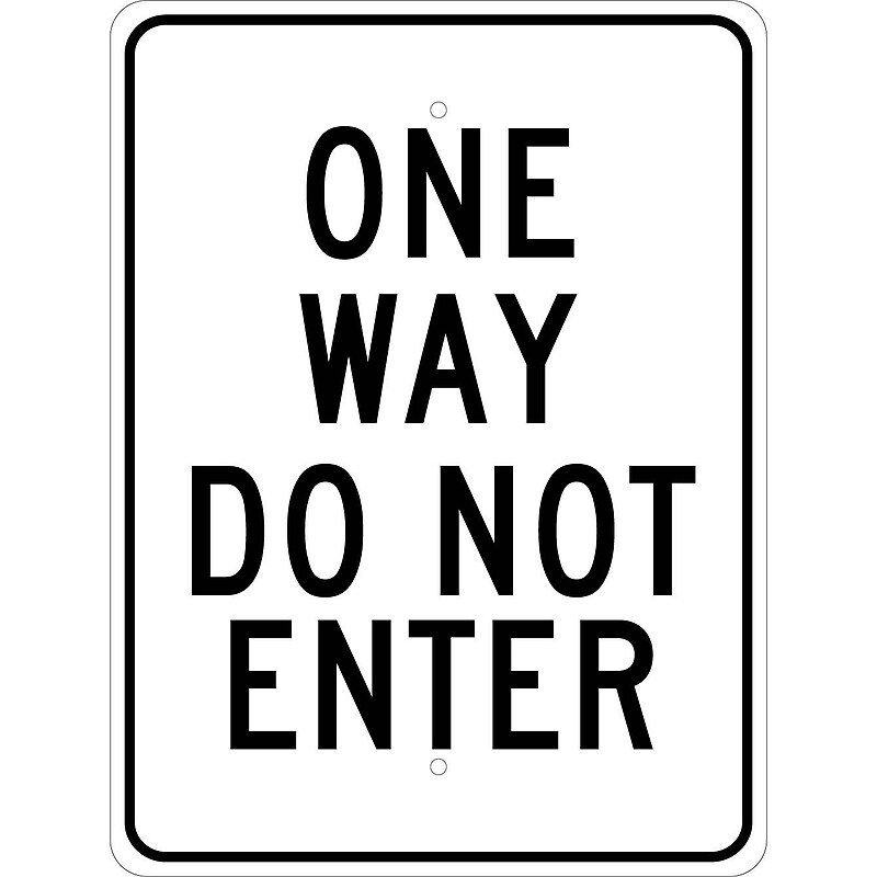 National Marker Reflective "One Way Do Not Enter" Regulatory Traffic Sign, 24" x 18", Aluminum (TM117K) image 1