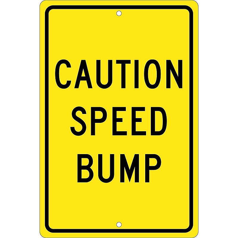 National Marker Reflective "Caution Speed Bump" Warning Traffic Control Sign, 18" x 12", Aluminum (TM136H) image 1