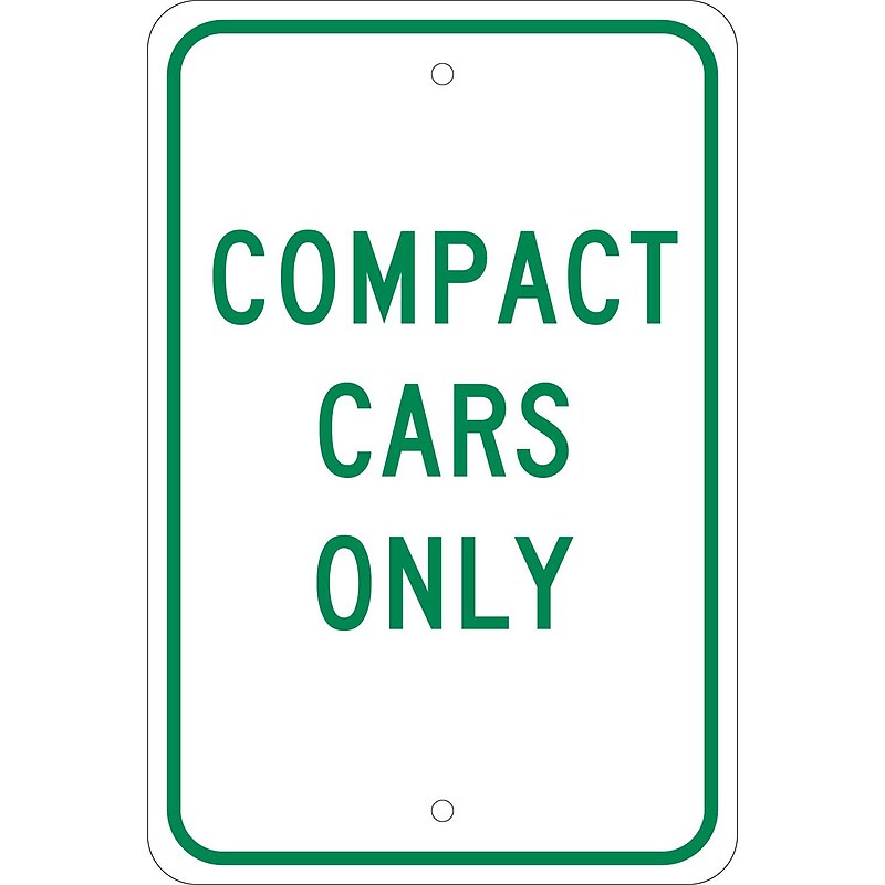 National Marker Reflective "Compact Cars Only" Parking Sign, 18" x 12", Aluminum (TM137J) image 1