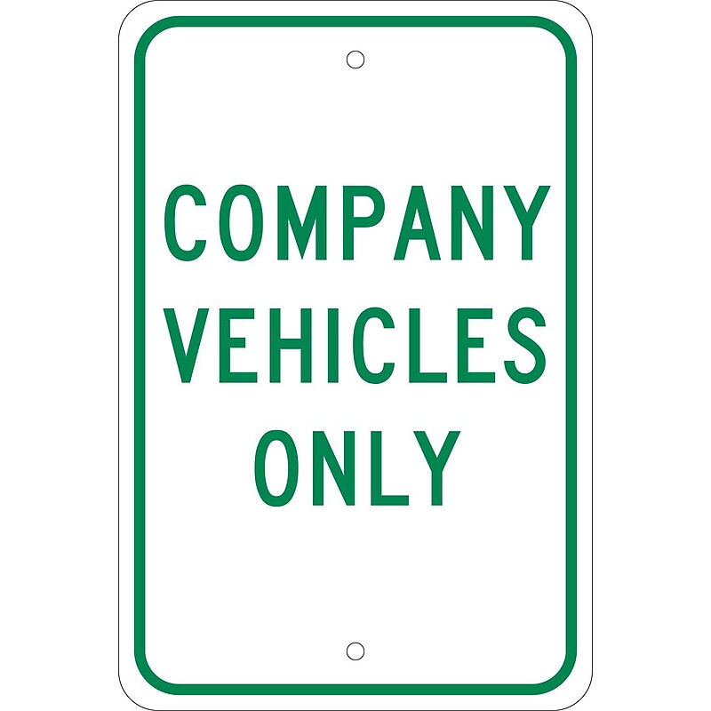National Marker Reflective "Company Vehicles Only" Parking Sign, 18" x 12", Aluminum (TM138J) image 1