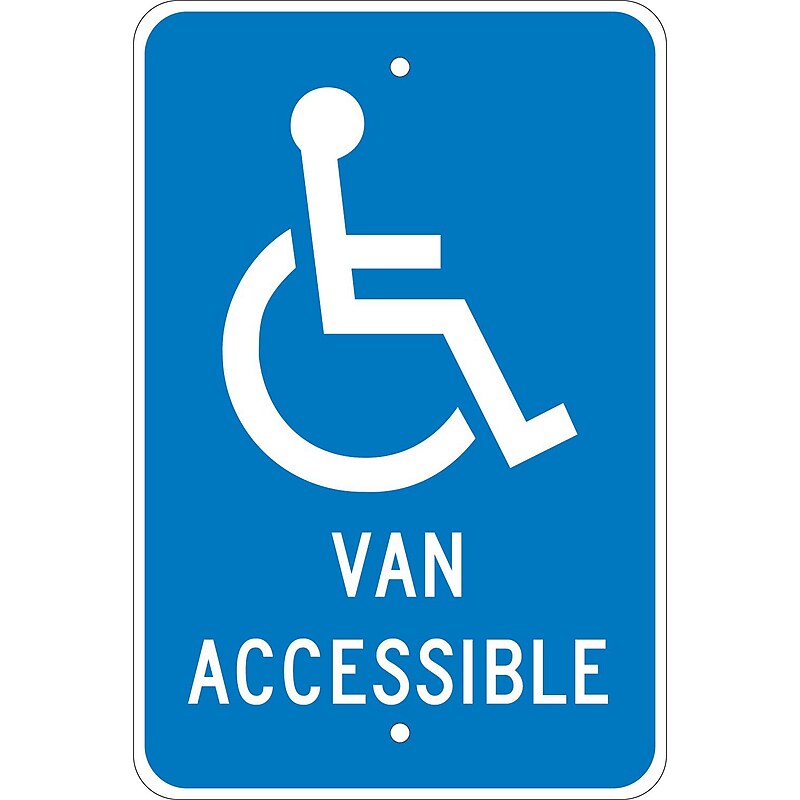 National Marker Reflective "Van Accessible" Parking Sign, 18" x 12", Aluminum (TM147J) image 1