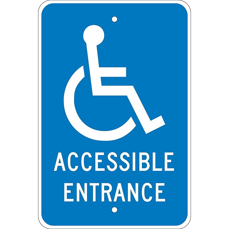 National Marker Reflective "Accessible Entrance" Parking Sign, 18" x 12", Aluminum (TM149J) image 1