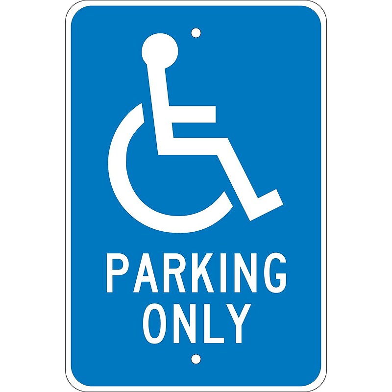 National Marker Reflective "Handicap Parking" Parking Sign, 18" x 12", Aluminum (TM155J) image 1