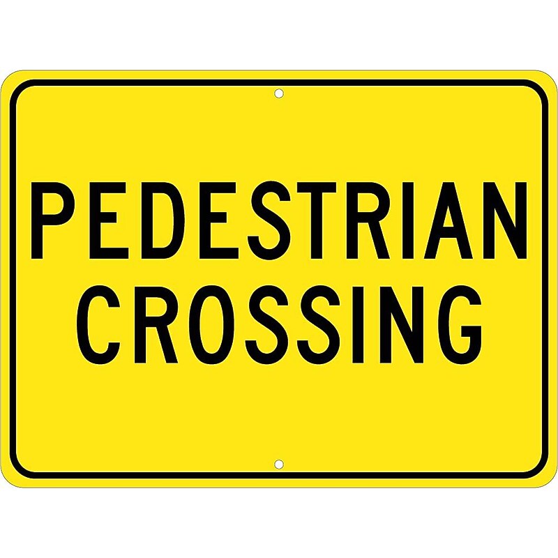 National Marker Reflective "Pedestrian Crossing" Pedestrian Sign, 24" x 18", Aluminum (TM163K) image 1