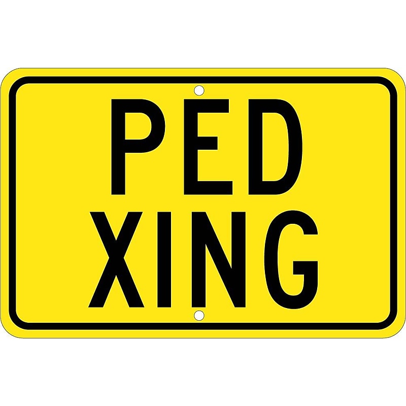 National Marker Reflective "Ped Xing" Pedestrian Sign, 12" x 18", Aluminum (TM173J) image 1
