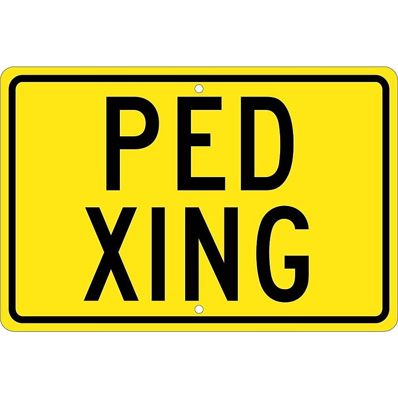 National Marker Reflective "Ped Xing" Pedestrian Sign, 12" x 18", Aluminum (TM173K) image 1