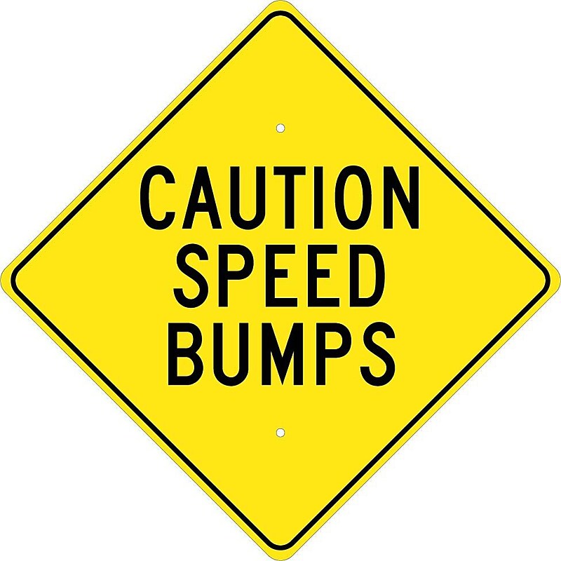 National Marker Reflective "Caution Speed Bumps" Warning Traffic Control Sign, 24" x 24", Aluminum (TM208K) image 1