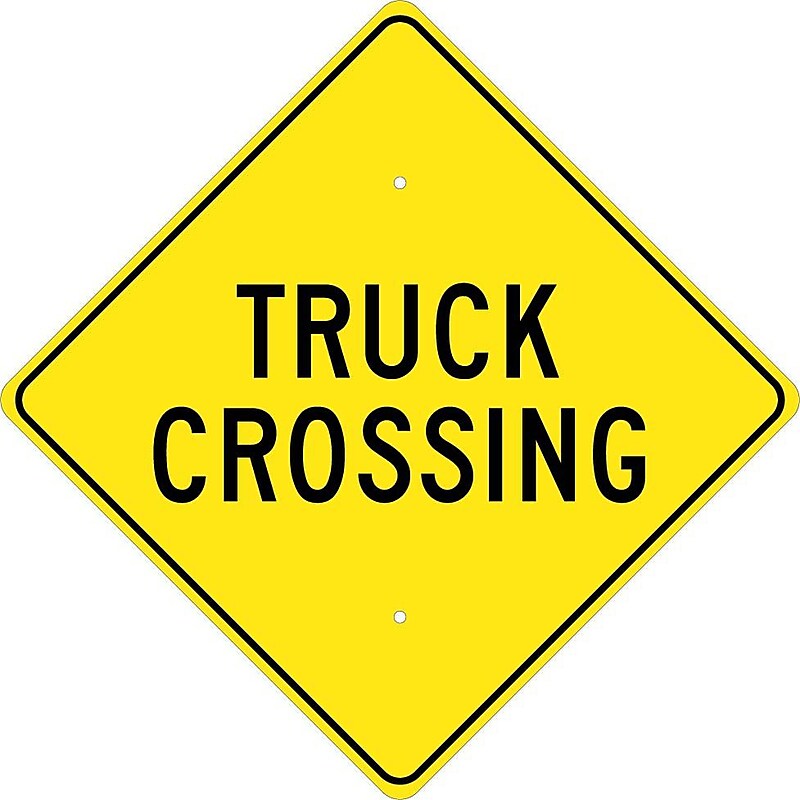 National Marker Reflective "Truck Crossing" Warning Traffic Control Sign, 24" x 24", Aluminum (TM217K) image 1
