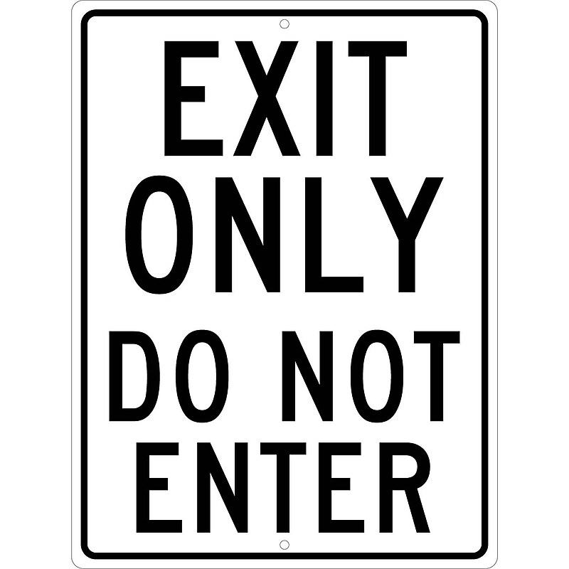 National Marker Reflective "Exit Only Do Not Enter" Regulatory Traffic Sign, 24" x 18", Aluminum (TM221K) image 1