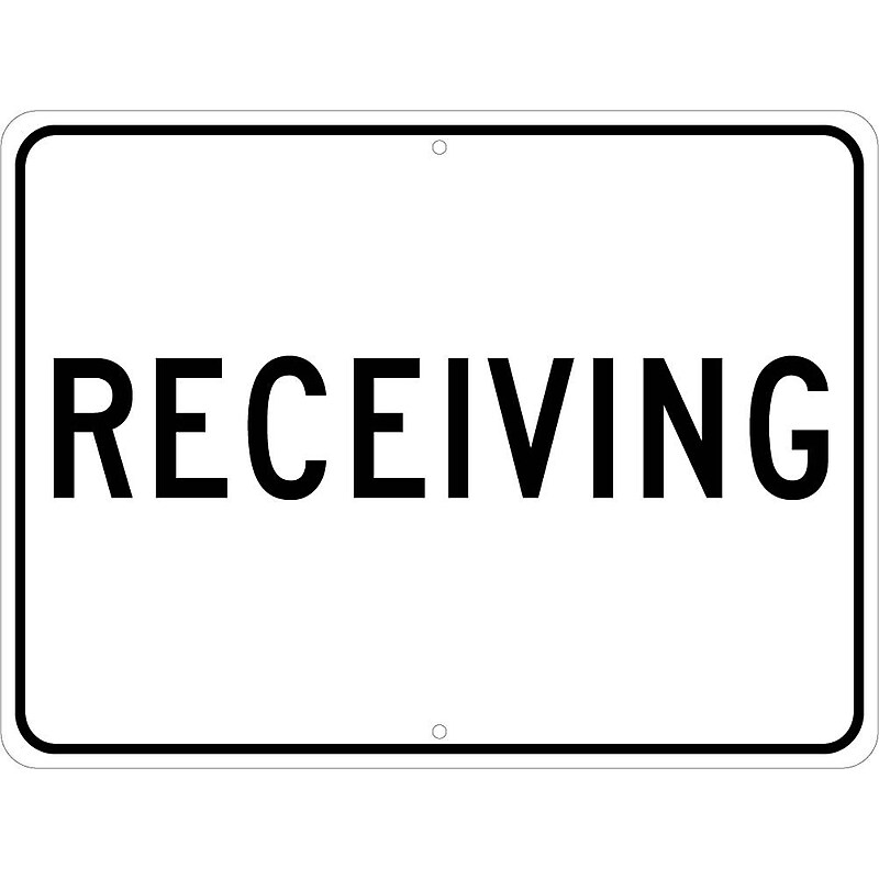 National Marker Receiving Hanging Sign, 18" x 24", White/Black (TM226J) image 1
