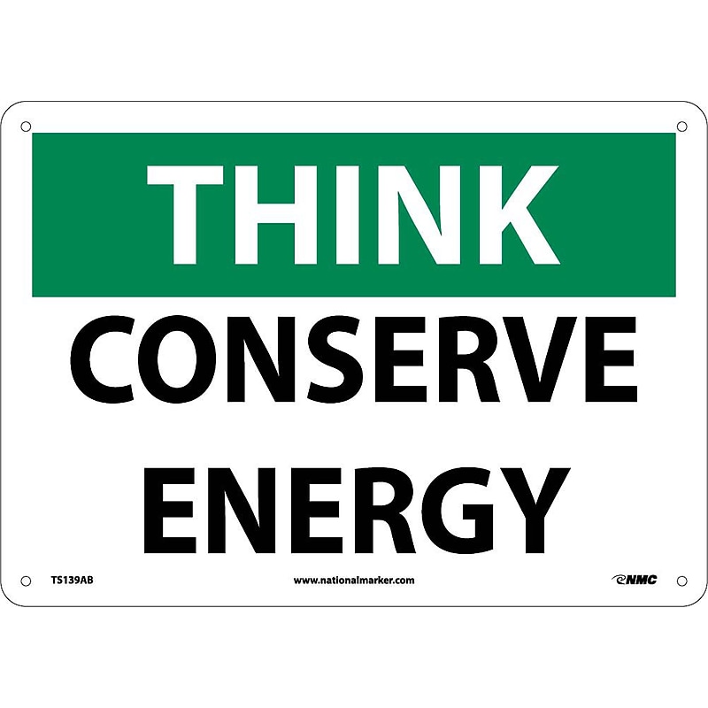 Think, Conserve Energy, 10X14, .040 Aluminum, Information Sign image 1
