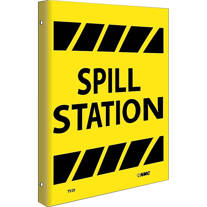 Notice Signs; Spill Station, Flanged, 10" x 8", Rigid Plastic image 1