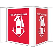 Notice Sign;  Visi  Fire Extinguisher, Red, 5 3/4X8 3/4, .125 PVC Plastic