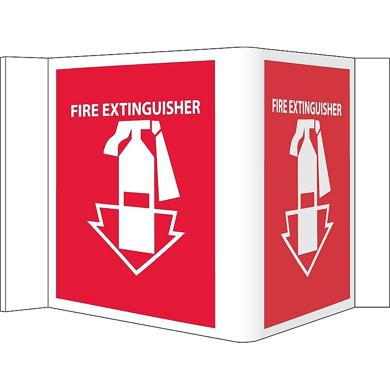Notice Sign;  Visi  Fire Extinguisher, Red, 8X14 1/2, .125 PVC Plastic image 1