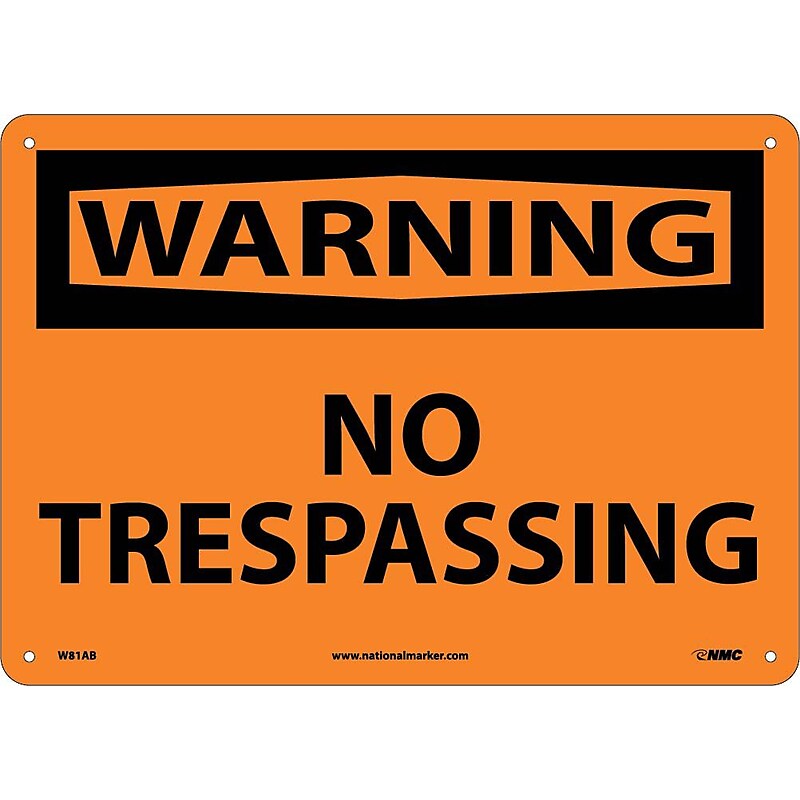 No Trespassing, 10X14, .040 Aluminum, Warning Sign image 1