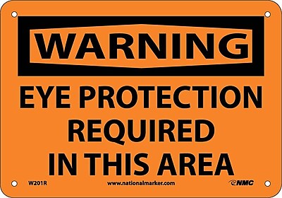 AccuformCaution Eye Protection Required in This Area Safety Sign 7 x 10 Inches Aluminum MPPE624VA 