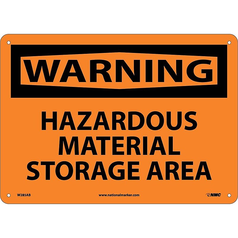 Warning Sign; Hazardous Material Storage Area, 10X14, .040 Aluminum image 1