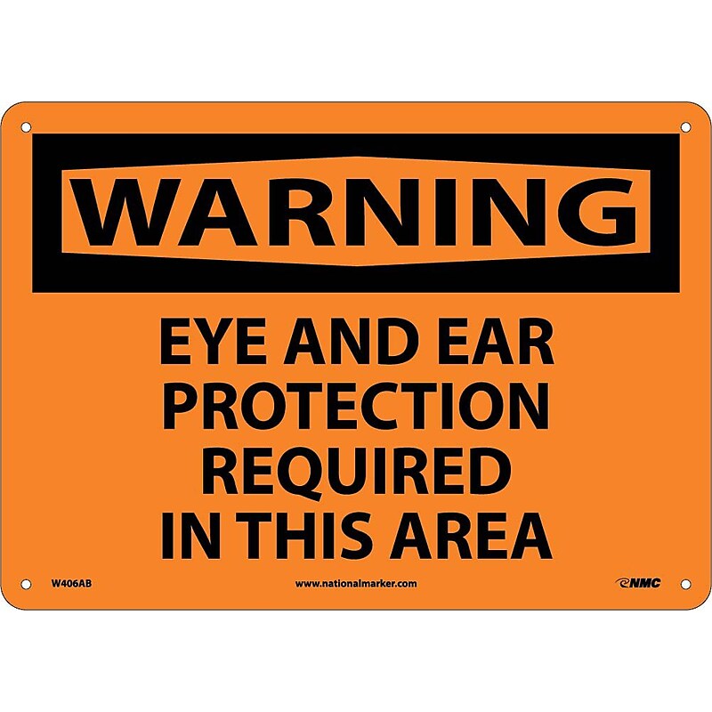 Eye And Ear Protection Required In This Area, 10X14, .040 Aluminum, Warning Sign image 1