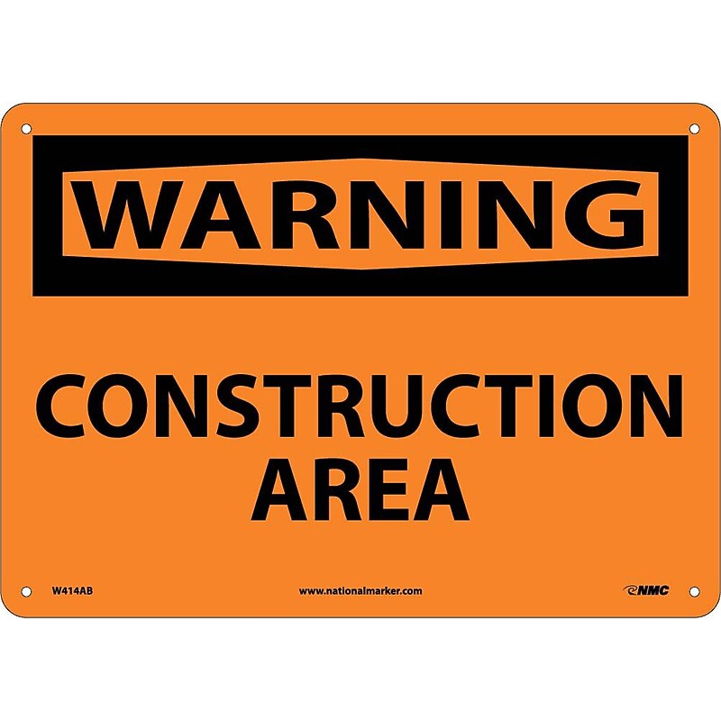 Warning, Construction Area, 10X14, .040 Aluminum image 1