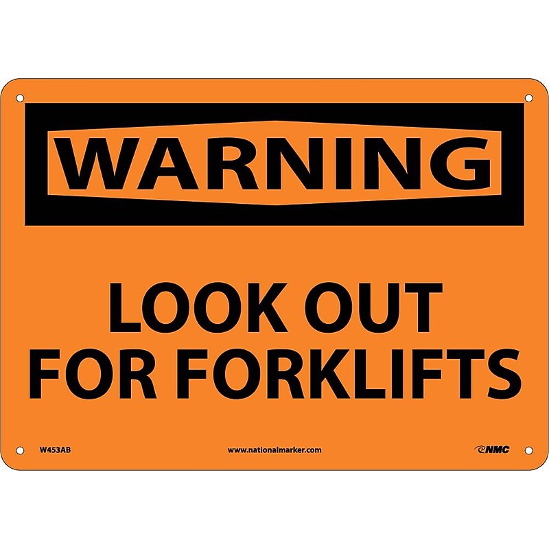 Warning Sign; Lookout For Fork Lifts, 10X14, .040 Aluminum image 1