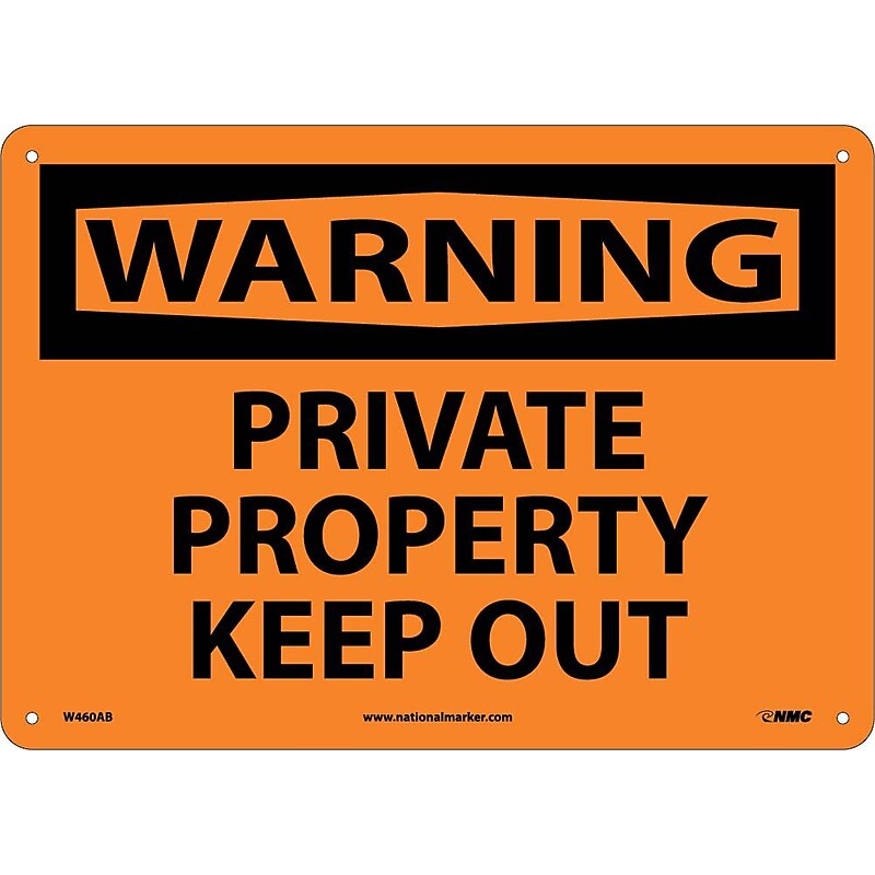 Private Property Keep Out, 10X14, .040 Aluminum, Warning Sign image 1