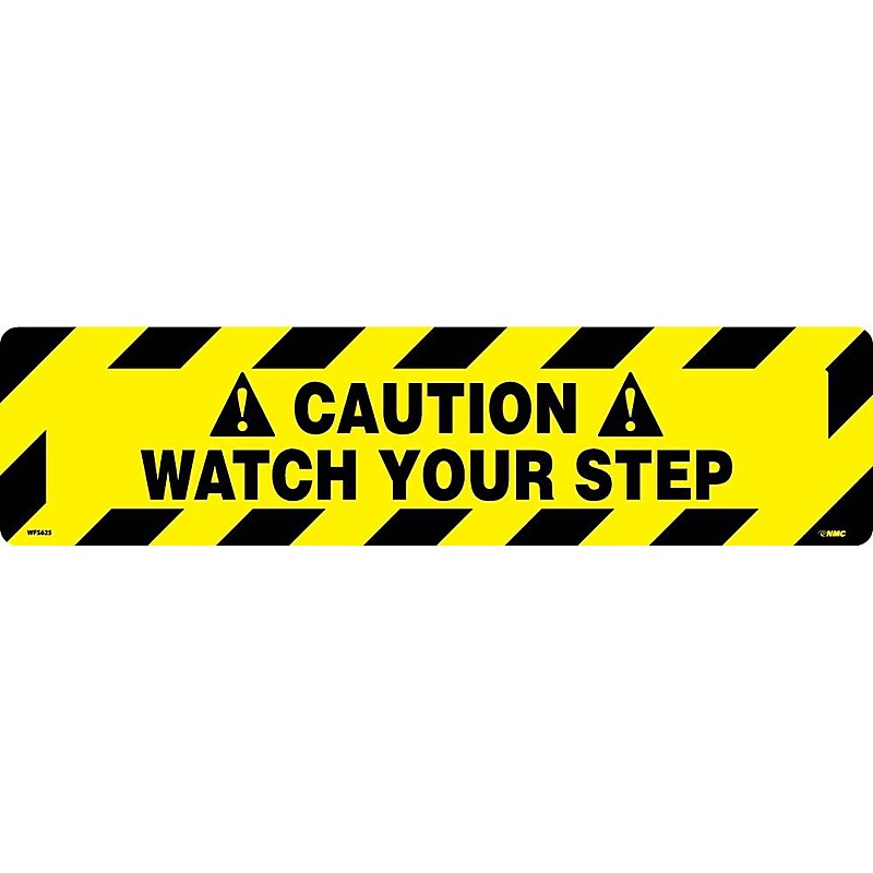 Floor Signs; Walk On, Caution Watch Your Step, 6X24 image 1