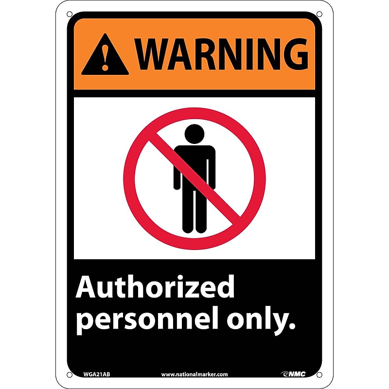 Authorized Personnel Only, 14X10, .040 Aluminum, Warning Sign image 1