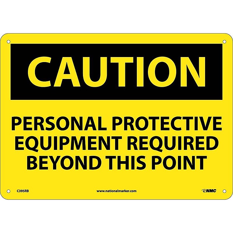 Caution Signs; Personal Protective Equipment Req. . ., 10X14, Rigid Plastic image 1