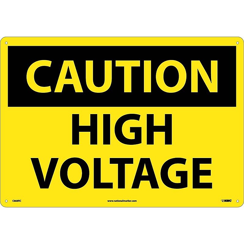 Caution, High Voltage, 14X20, Rigid Plastic, Caution Sign image 1