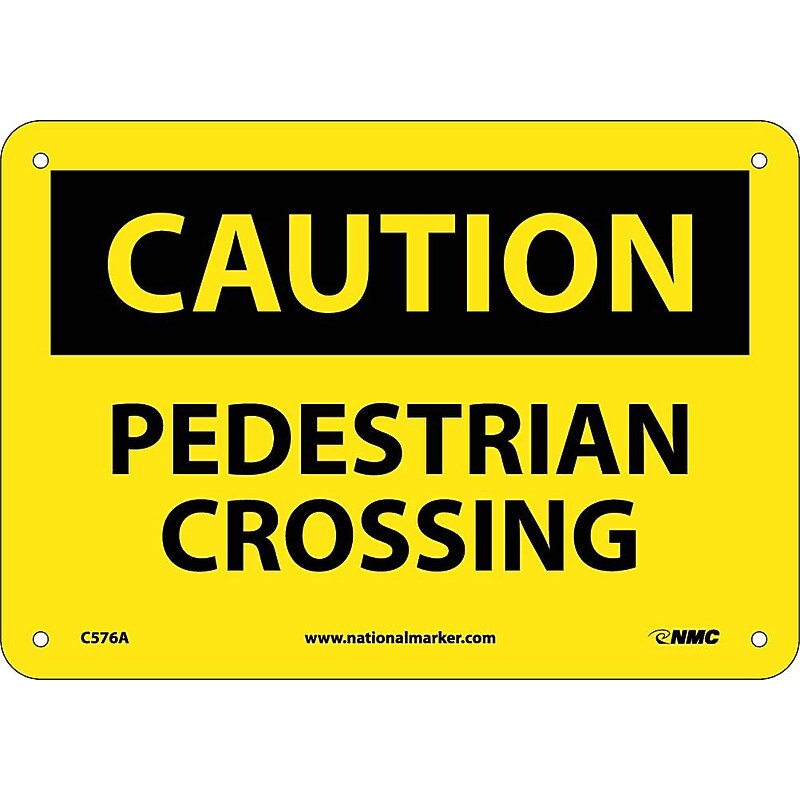 Pedestrian Crossing, 7X10, .040 Aluminum, Caution Sign image 1
