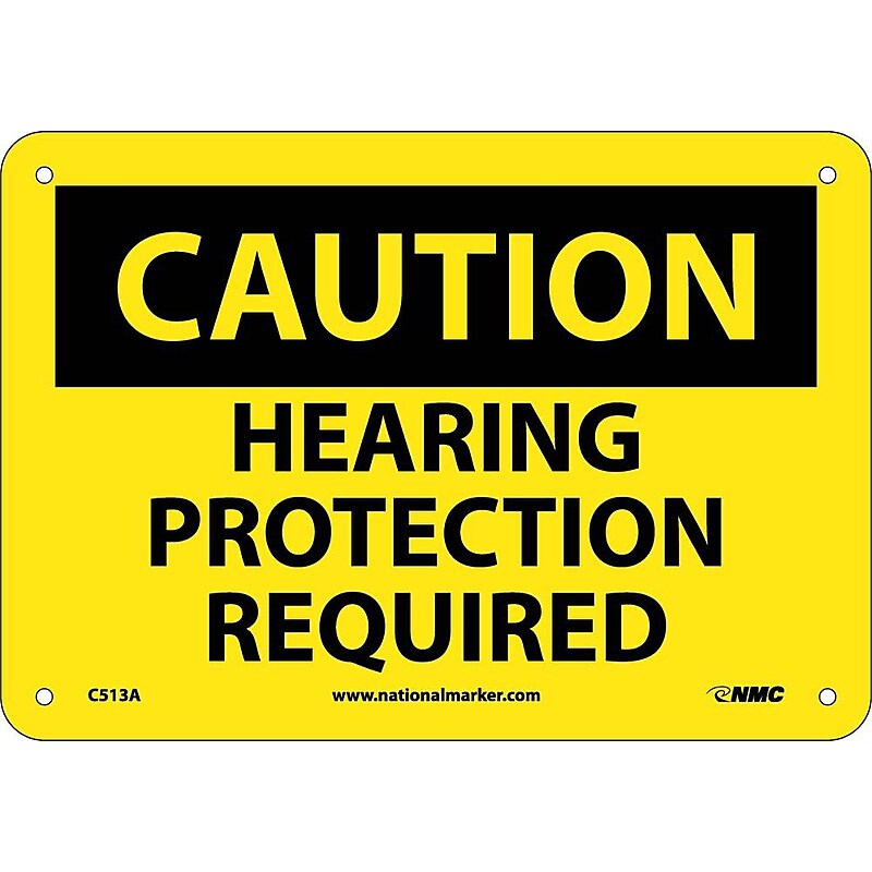 Caution Signs; Hearing Protection Required, 7X10, .040 Aluminum image 1