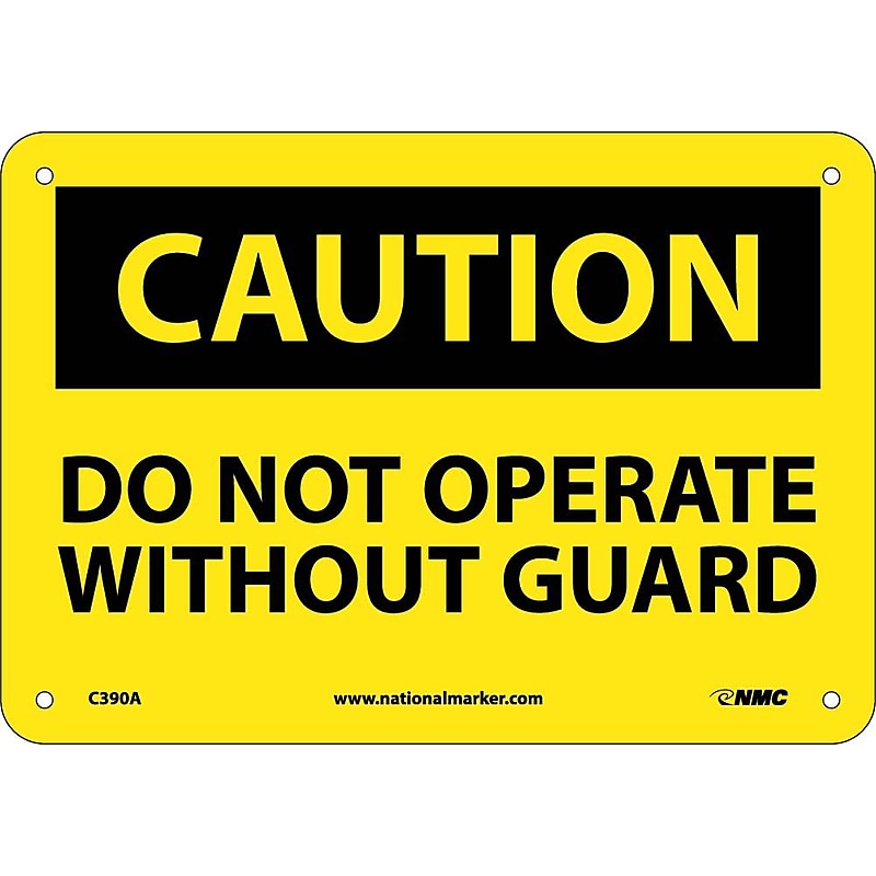 Caution, Do Not Operate Without Guards, 7X10, .040 Aluminum, Caution Sign image 1