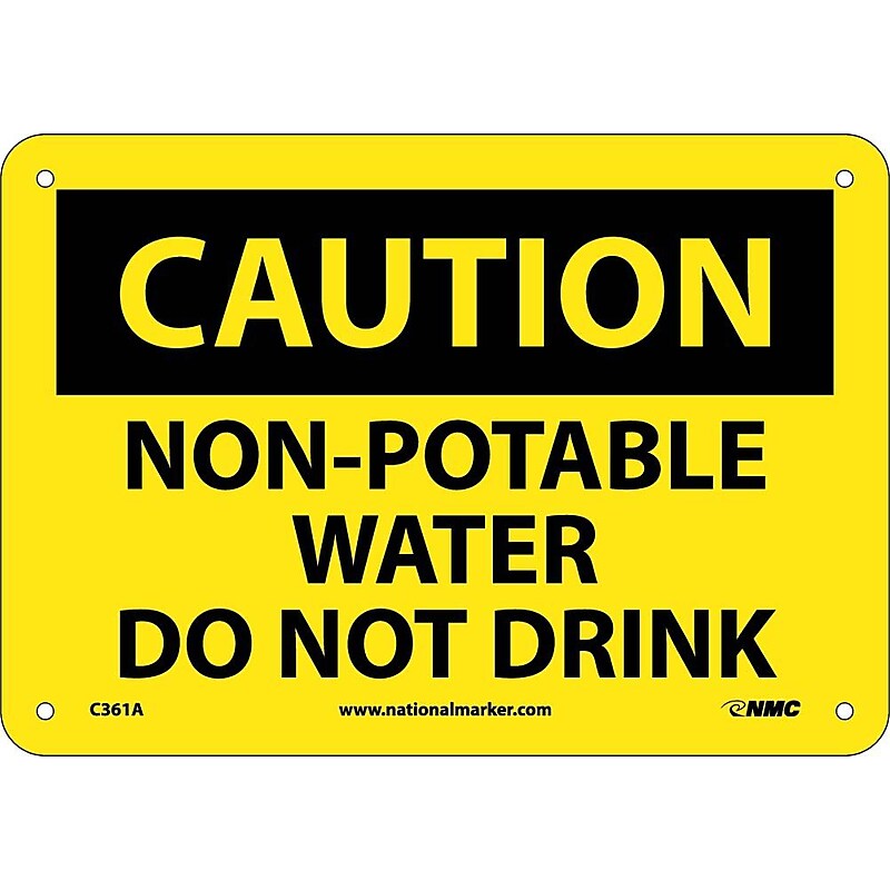 Caution Signs; Non-Potable Water Do Not Drink, 7X10, .040 Aluminum image 1