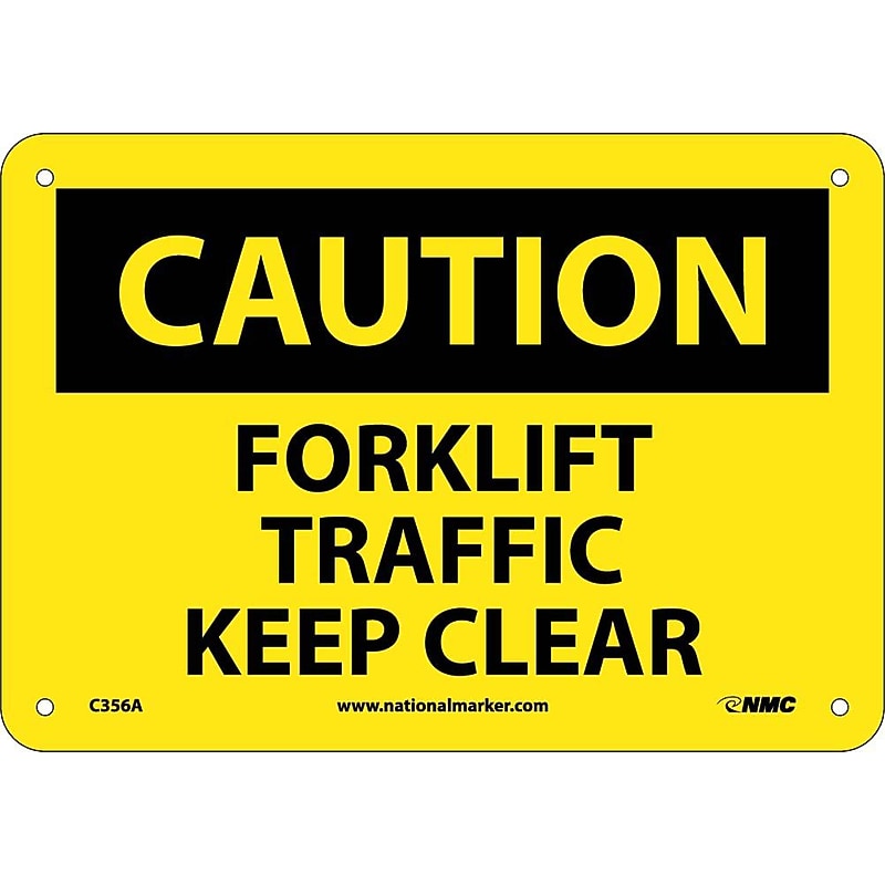 Caution, Forklift Traffic Keep Clear, 7X10, .040 Aluminum image 1