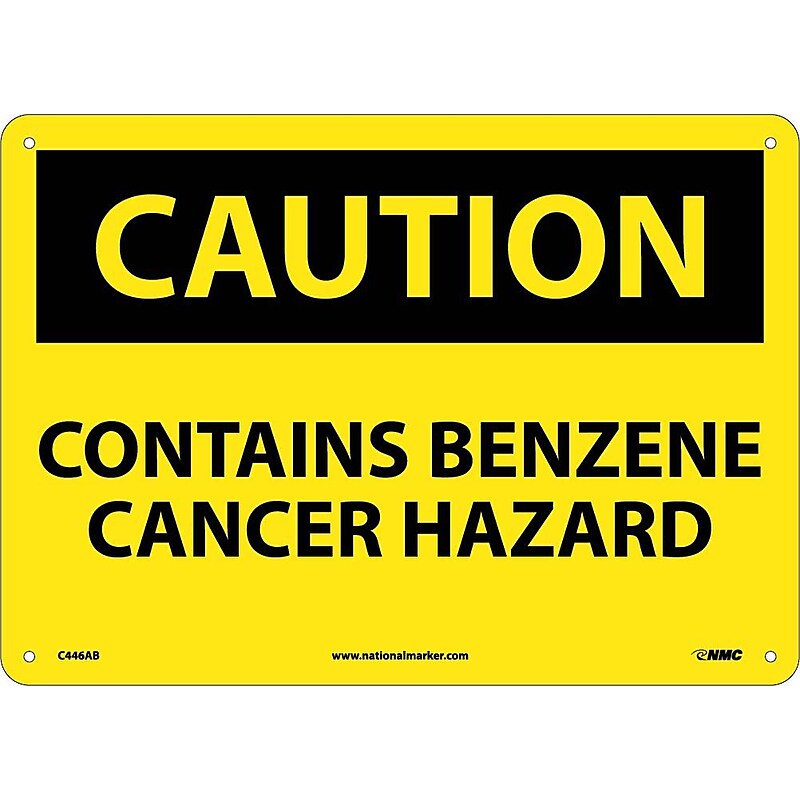 Caution, Contains Benzene Cancer Hazard, 10X14, .040 Aluminum image 1