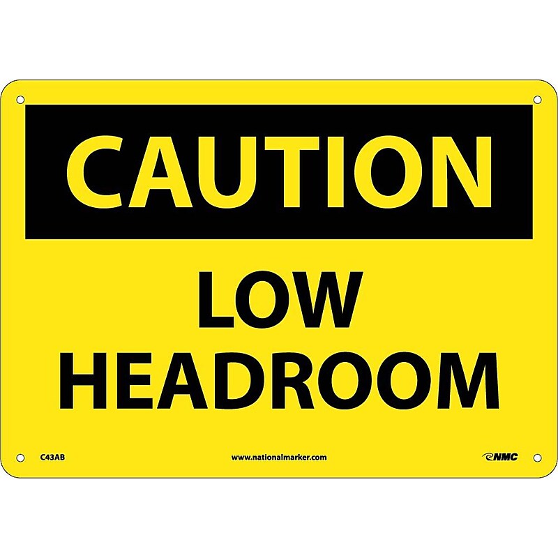 Low Headroom, 10X14, .040 Aluminum, Caution Sign image 1
