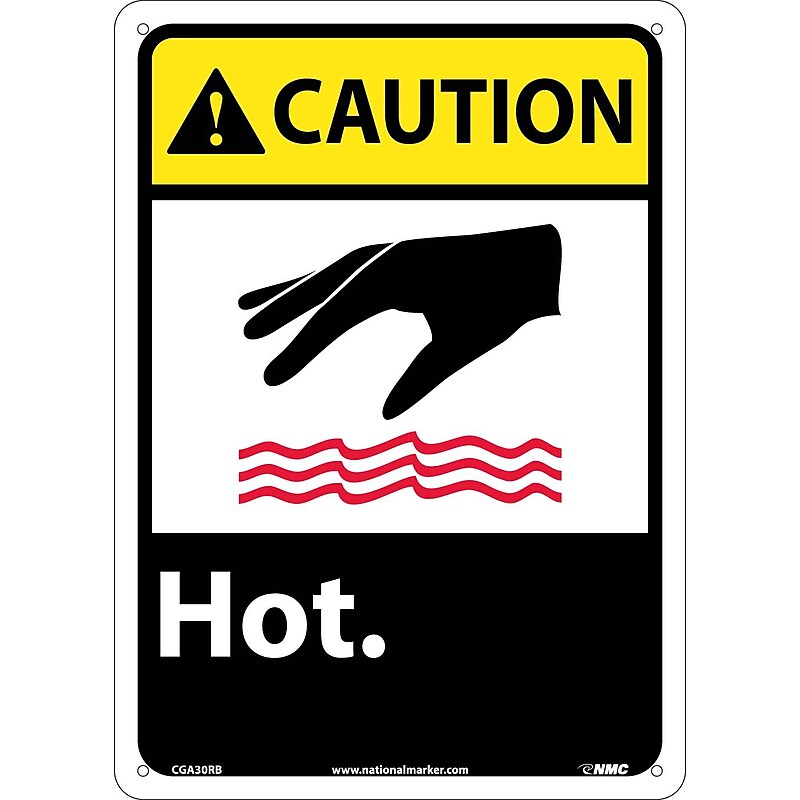Hot, 14X10, Rigid Plastic, Caution Sign image 1