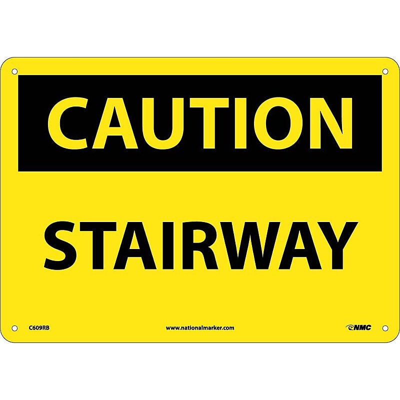 Caution Signs; Stairway, 10X14, Rigid Plastic image 1