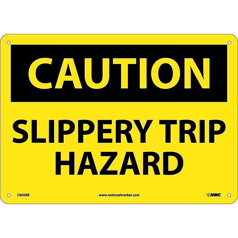 Slippery Trip Hazard, 10X14, Rigid Plastic, Caution Sign image 1
