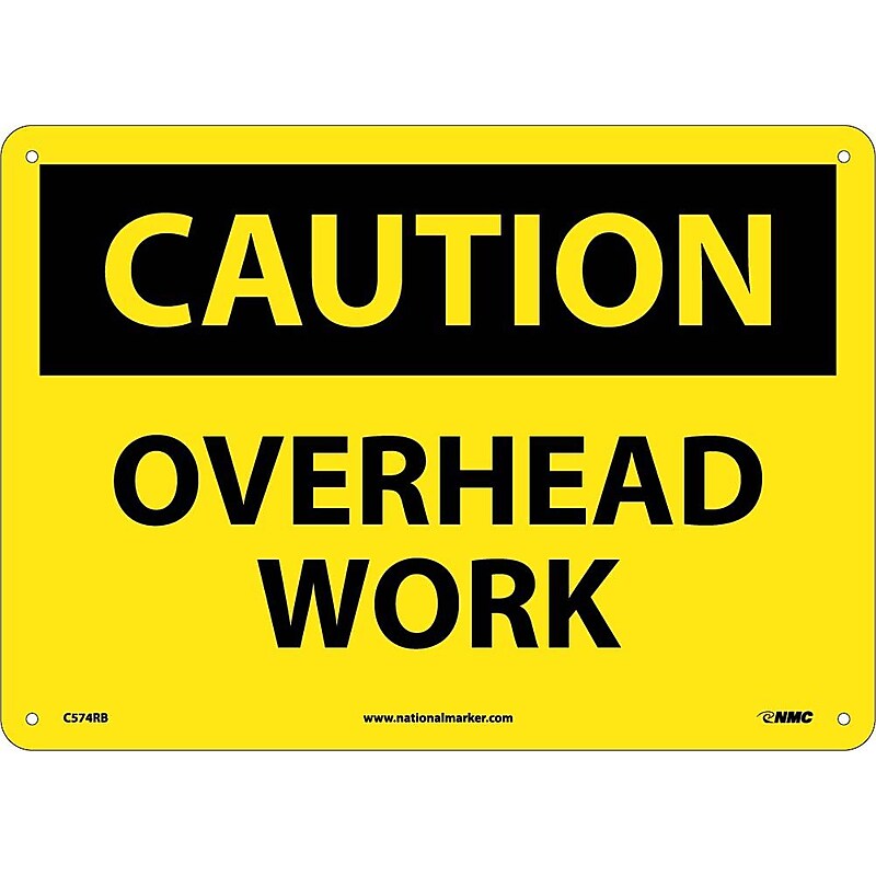 Overhead Work, 10X14, Rigid Plastic, Caution Sign image 1