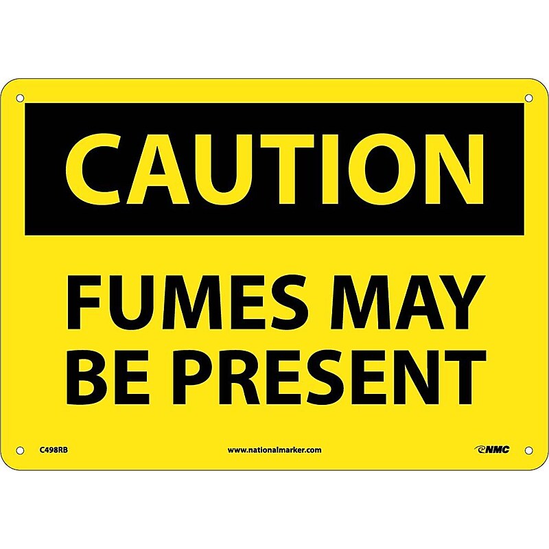 Caution, Fumes Maybe Present, 10X14, Rigid Plastic, Caution Sign image 1