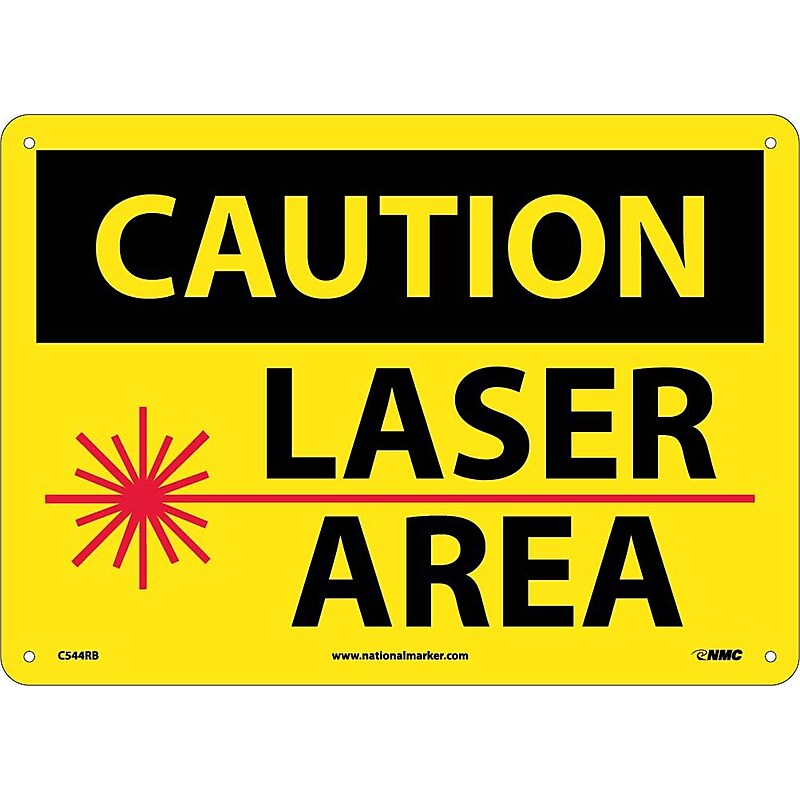 Caution Signs; Laser Area, Graphic, 10X14, Rigid Plastic image 1