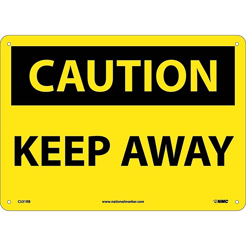 Keep Away, 10X14, Rigid Plastic, Caution Sign image 1