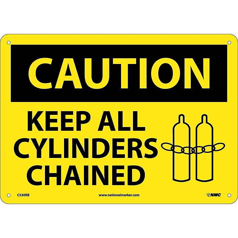 Caution Signs; Keep All Cylinders Chained, Graphic, 10X14, Rigid Plastic image 1
