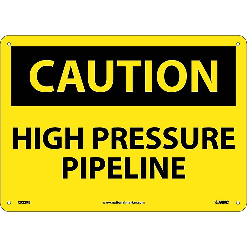 High Pressure Pipeline, 10X14, Rigid Plastic, Caution Sign image 1