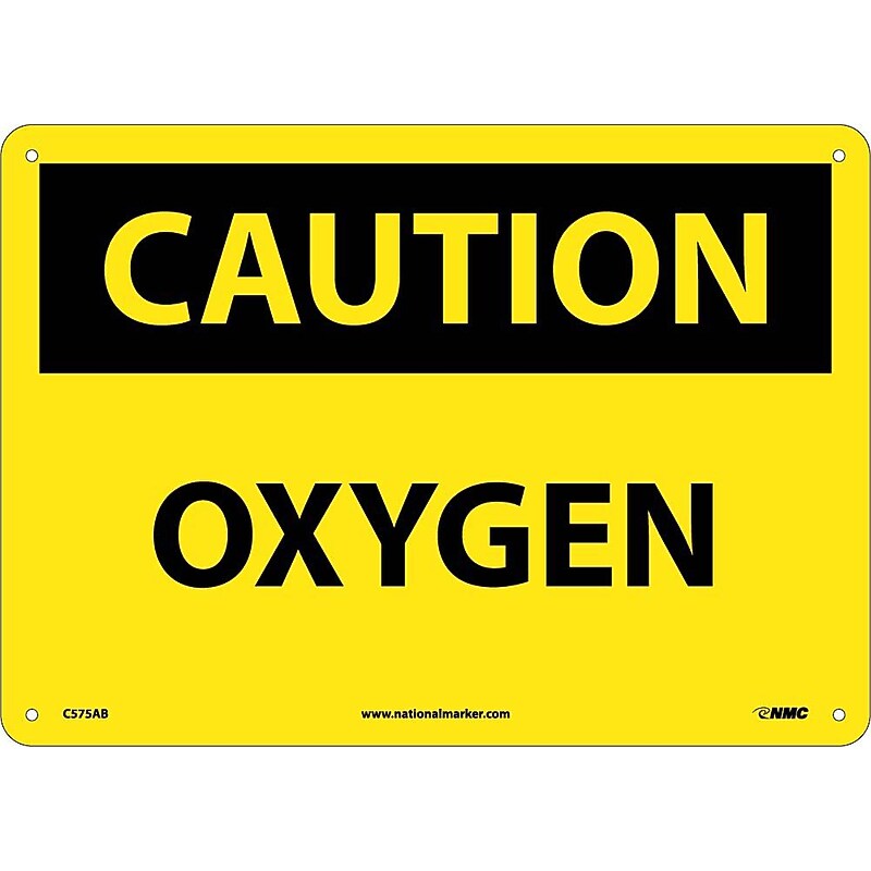 Oxygen, 10X14, .040 Aluminum, Caution Sign image 1