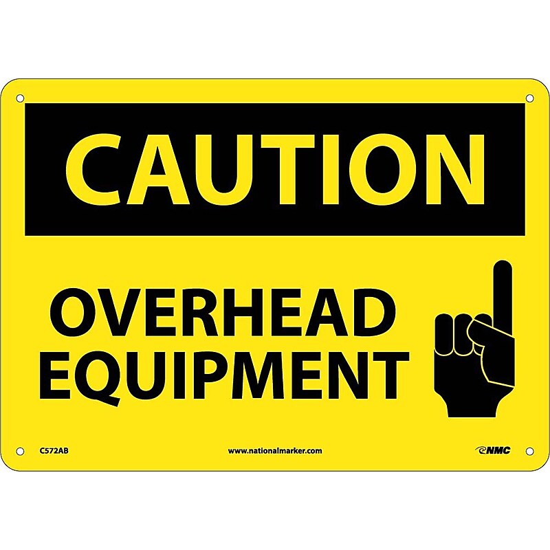 Caution Signs; Overhead Equipment, Graphic, 10X14, .040 Aluminum image 1